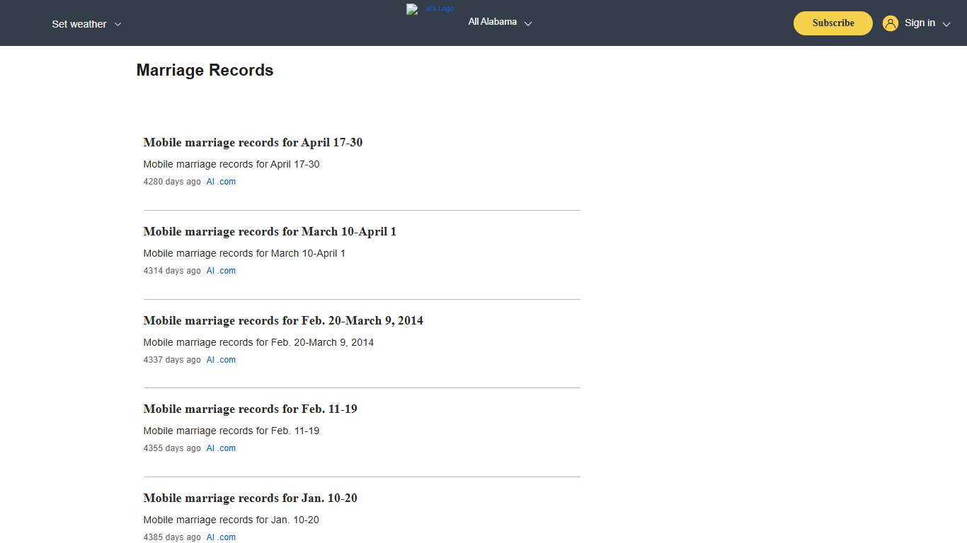 marriage records - al.com